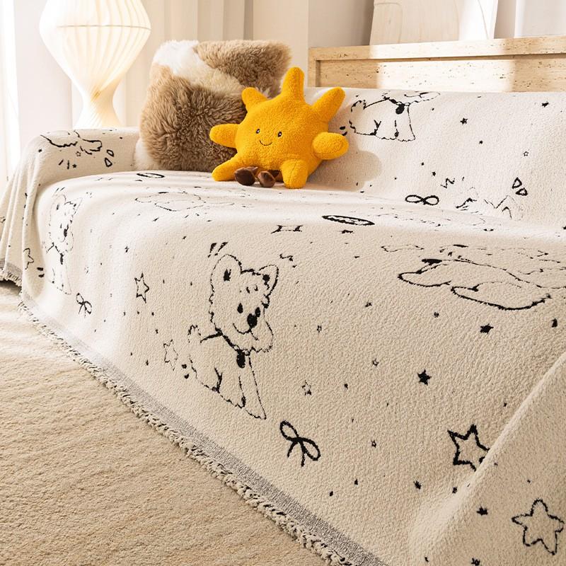 Red Festive Sofa Cover All-in-One Couch Blanket Universal Fit Home Decor