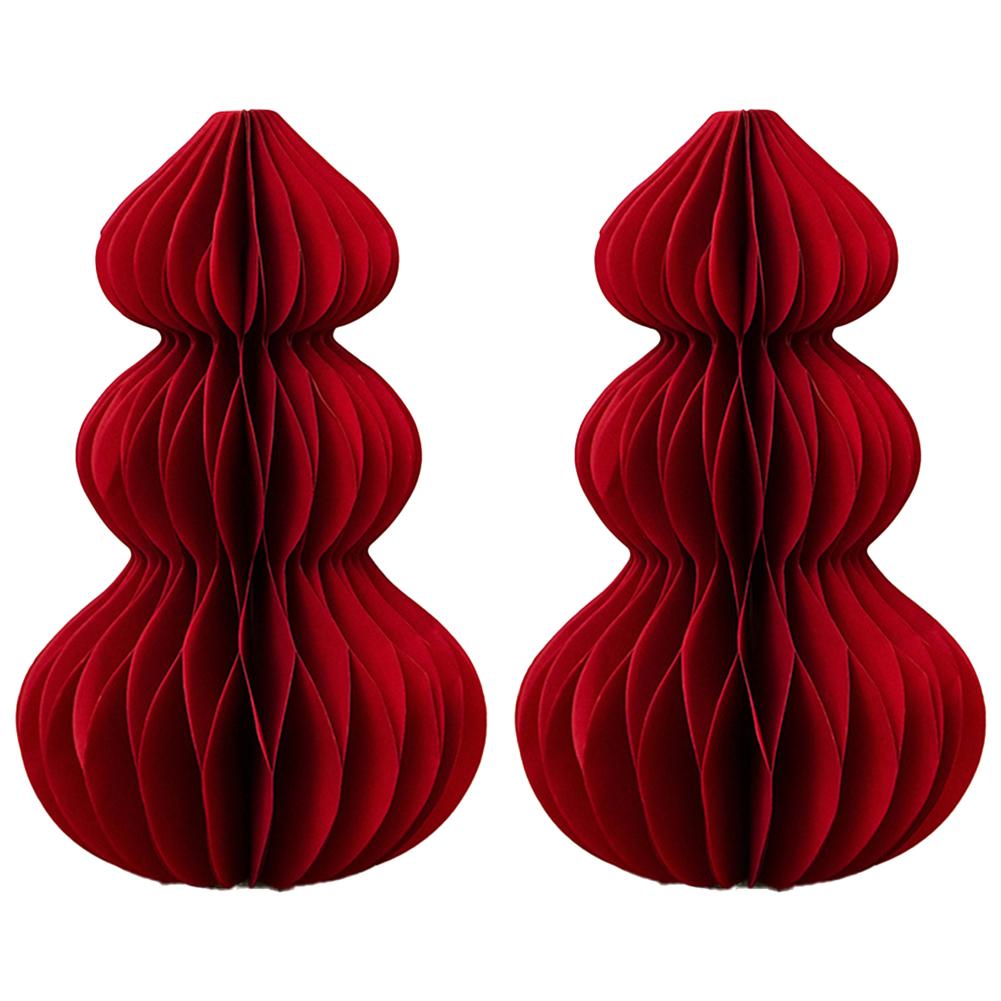 Lebhafte Faltbaumdekorationen in klassischer roter Farbe für Feiern