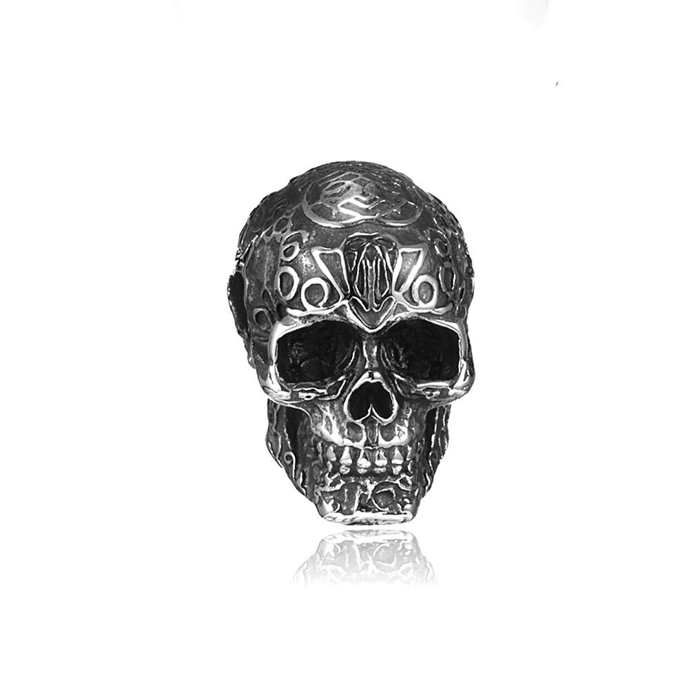 Gotische Hip Hop Totenkopf Anhänger Halsketten Für Männer Edelstahl Punk Mode Skelett Halskette Halloween Schmuck Geschenke Großhandel