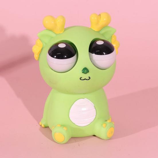 Herausspringender Augen Drache Quetschspielzeug Angst Stressabbau Sitzender Cartoon Drache Knet-Sensorisches Spielzeug Weicher Stressball Tierisches Fidget Spielzeug