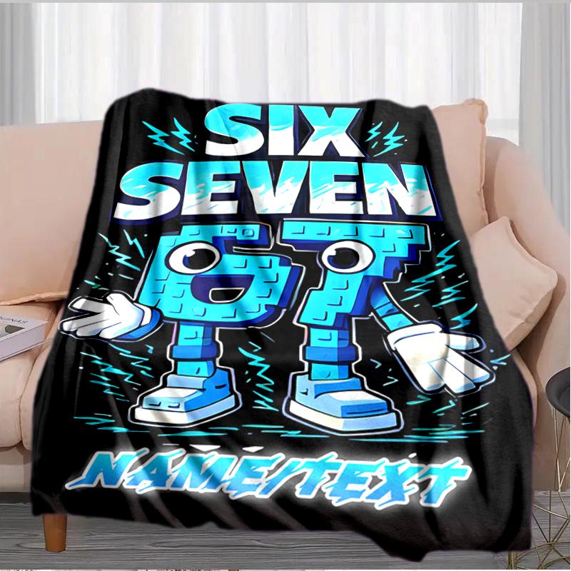 1PC Custom Name "Six Seven Energy" Flannel Blanket Versatile,all-season Throw Suitable for the Living Room,bedroom,camping,travel,and Gift