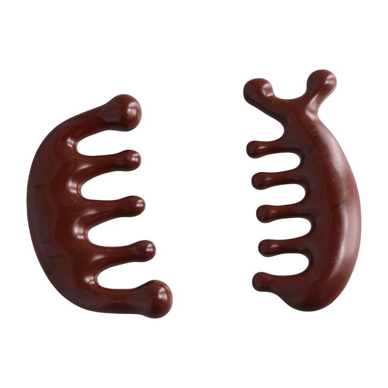 Pieptene pentru masaj cu rășină 1 buc. Pieptene pentru cap meridian pentru scalp, față, ochi, umăr, gât, tratament pentru răzuire, pieptene antistatic pentru dinți lați