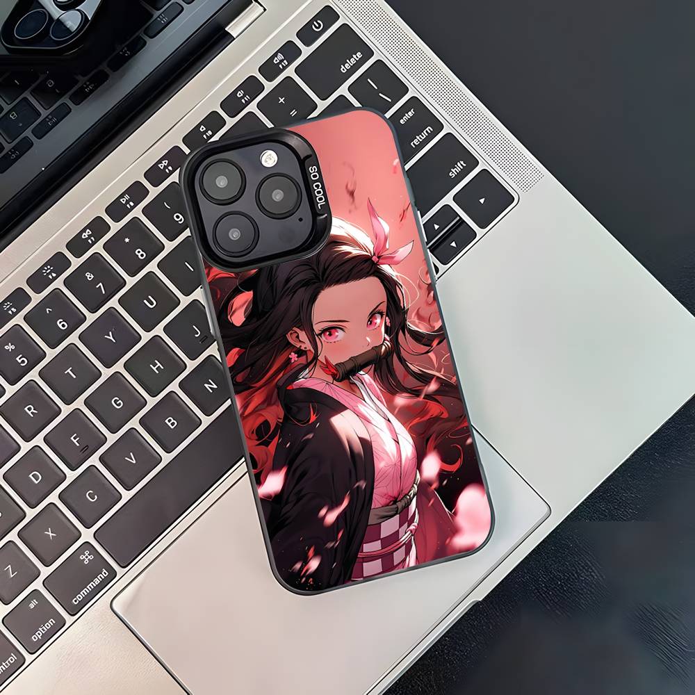 D-Demon N-Nezuko Slayer Phone Case For iPhone 16,15,14,13,12,11,Pro,XS,Max,Plus,Mini,SE4,E Black Matte Shockproof Cover