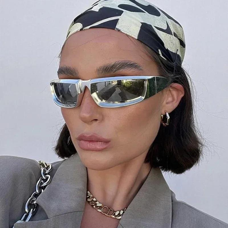 Future Tech Sunglasses Personalized Concave Design Cool Punk Style Gafas De Sol Mujer UV Protection Trendy Eyewear
