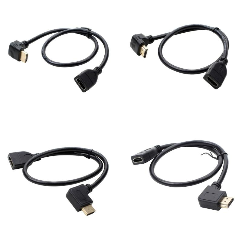 Space Efficient HDTV Extension Cable with 90 Degree L Bend Design for Space Saving and Easy Connection in Tight Space