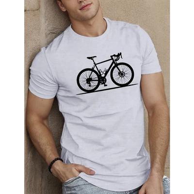 Men'S Short Sleeve T-shirt, Summer, Casual, Crew Neck, Geometric-pattern, Slight Stretch, Regular Fit,for Adult