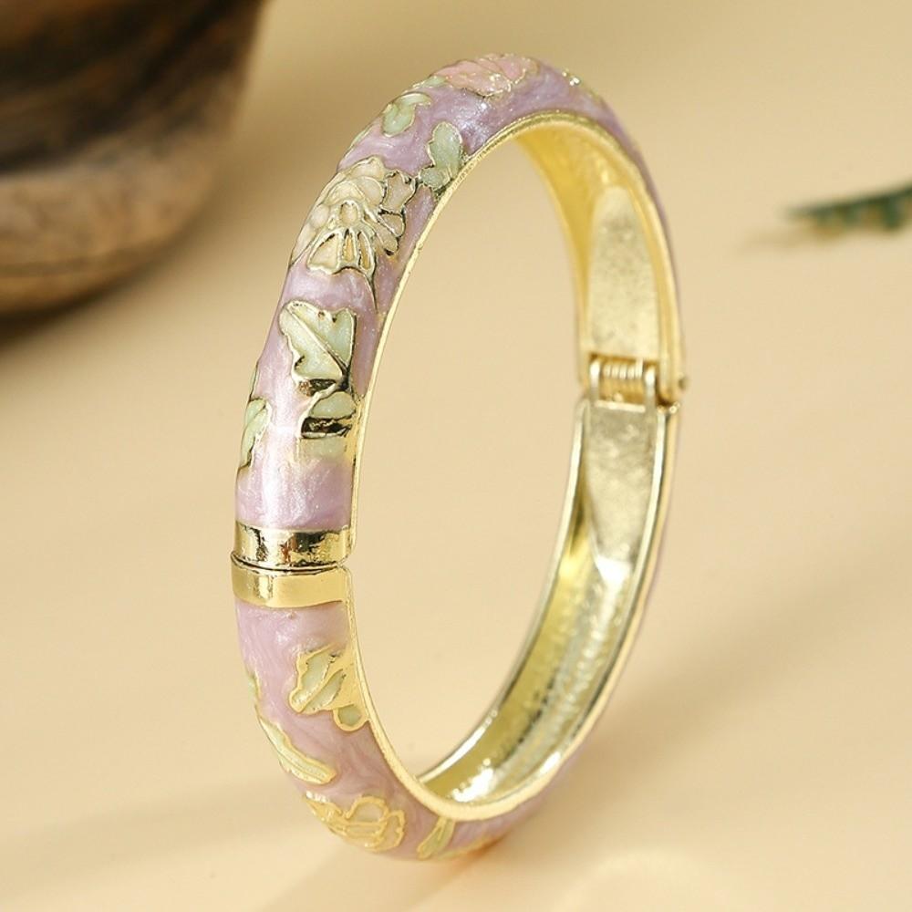 Enamel Floral Vintage Cloisonne Bangle Colorful Women's Hand Bracelet Jewelry Gifts