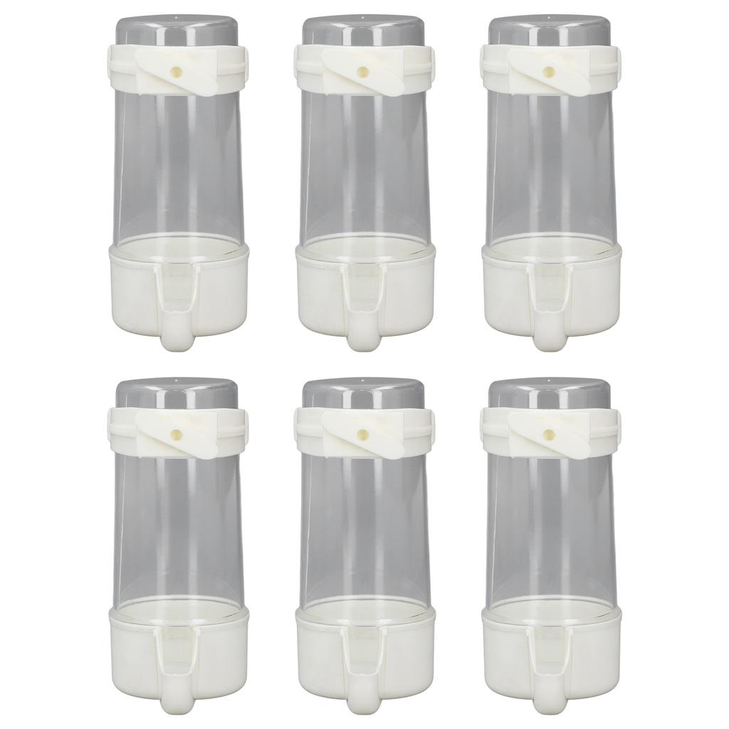 6pcs Birds Cage Water Feeder Professional Automatic Spill Proof Bird Water Hanging Feeder for Pets
