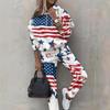 1116 New Women's Clothing European and American Spring and Autumn Floral Printing Casual Long-sleeved Sports Suit