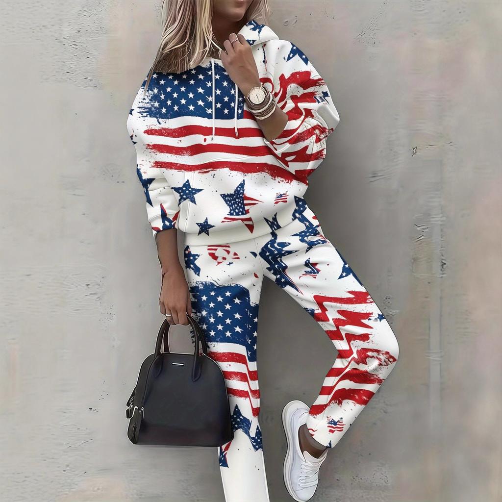 1116 New Women's Clothing European and American Spring and Autumn Floral Printing Casual Long-sleeved Sports Suit