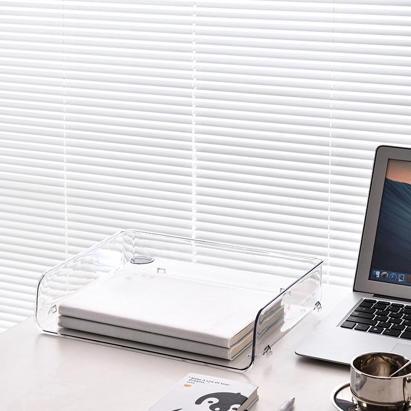 Transparent Desktop File Organizer and Document Storage Rack