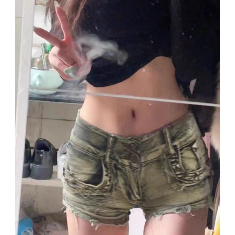 

Летние женские сексуальные джинсовые шорты с низкой посадкой 2025 - Ретро прилегающий стиль, подчеркивающий бедра 2XL