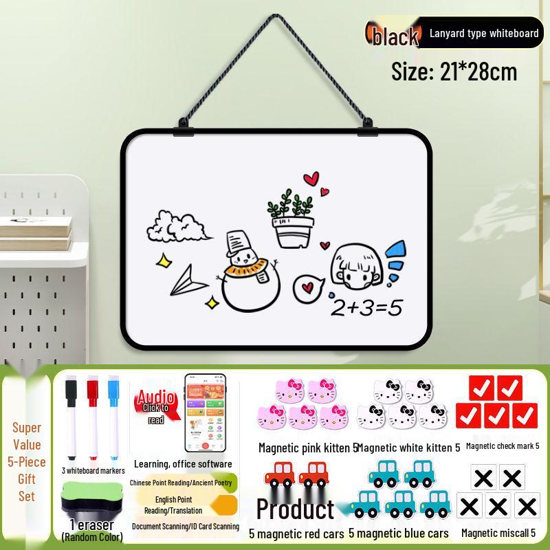 Double-Sided Magnetic Mini Blackboard: Erasable Wall-Mounted Teaching & Drawing Memo Board