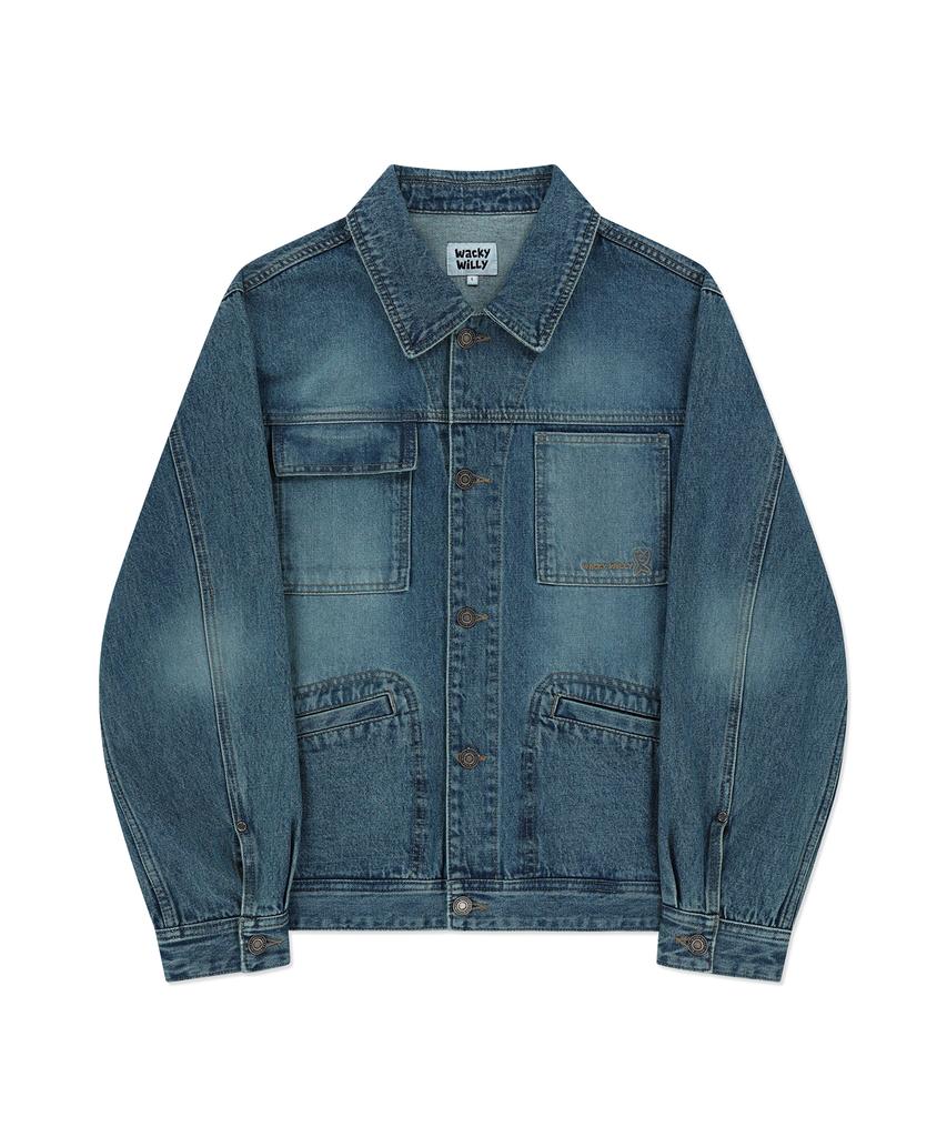 Wacky Willy Denim Trucker Jacket Blue