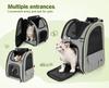 Pecute Pet Carrier Backpack for and Perfect for Hospital and Disaster Gray Cats, Dogs, Cats, Breathable, Expandable, 2-Way Bag, Foldable, Outings,