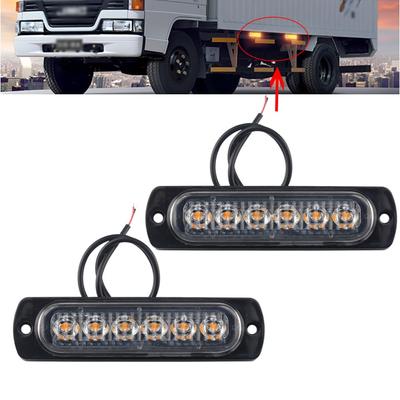 2pcs 12V-24V 6Led Lights Car Trailer Truck Motorcycle Side Marker Light Turn Light Bar Indicators Lamp Amber/red/white/blue