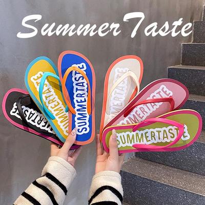 Sandalias de Tanga Casuales Antideslizantes de Color Caramelo para Mujer