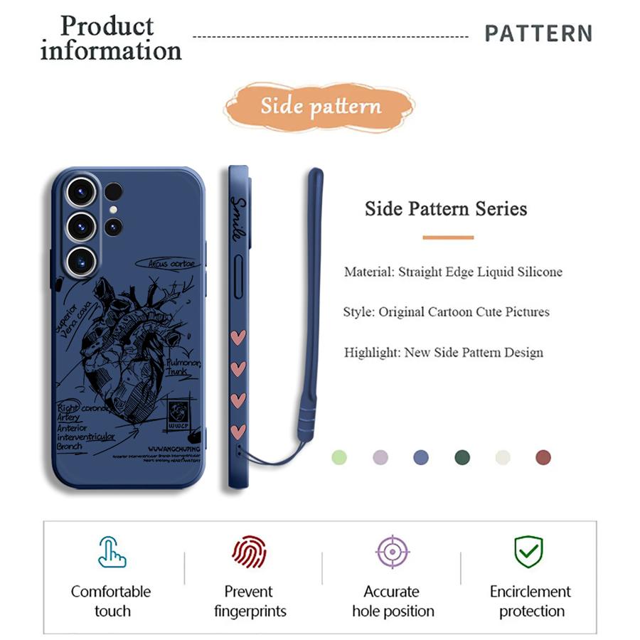 Creative Cardiovascular Model Heart Soft Phone Case for Samsung Galaxy S25 S21 S22 S23 S24 S20 FE S10 Plus Note 10 20 Ultra