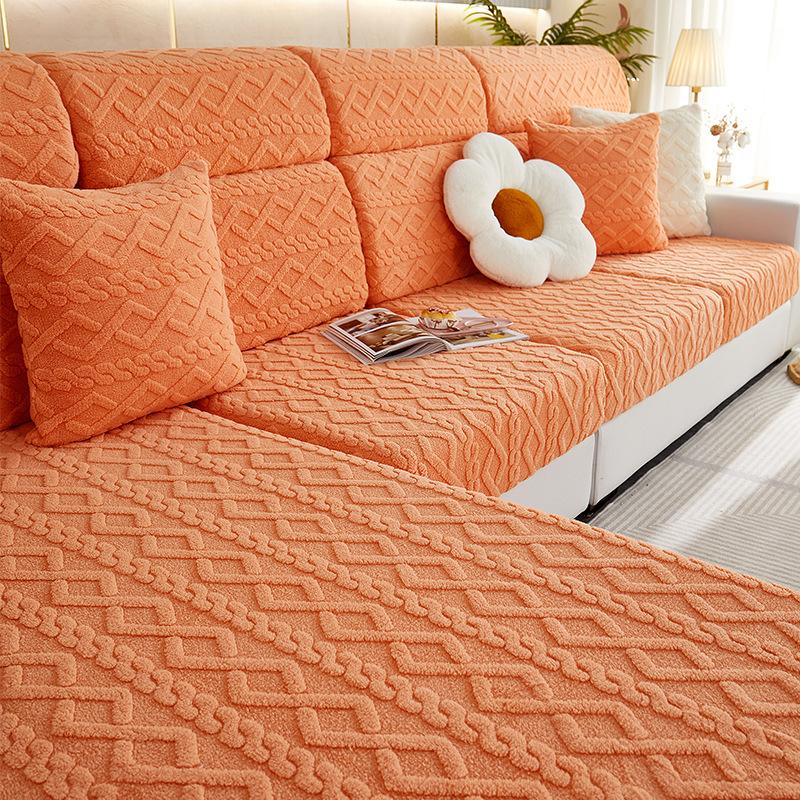 Winter Thick Plush Sofa Cover All Inclusive Anti Slip Detachable Washable Sofa Cover High Elasticity Furniture Protective Cover