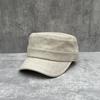 Mixed Hemp Simple Breathable Versatile Flat Top Hat Men's and Women's Fashion Cap with High Cranial Top Adjustable Equestrian Cap Summer
