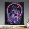 TUGCAY Blacklight Skull Tapestry Glow in the Dark Tapestry Kissing Lovers Tapestries Skeleton Neon Trippy Moon Stars Vertical Posters Wall Hanging