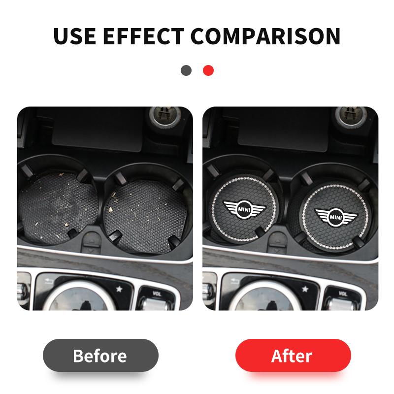 For MINI Cooper Fridge One S F56 R57 R58 R60 JCW Countryman Clubman New Car Coaster Water Cup Bottle Holder Diamond Non-Slip Mat Decoration