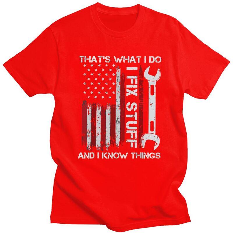 Custom Fashion I Fix Stuff T Shirts Men Mechanic Engineer Gift Tshirts Casual Tee Tops Slim Fit Tshirt Gift