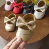 Baby Casual Shoes Infant Toddler Bowknot Non-slip Rubber Soft-Sole Flat PU First Walker Newborn Bow Decor Mary Janes
