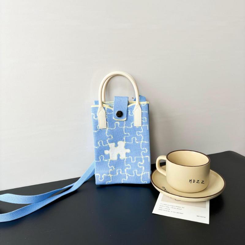 Mobile phone bag flower knitted bag niche versatile shoulder messenger bag trendy tote bag flower knitting