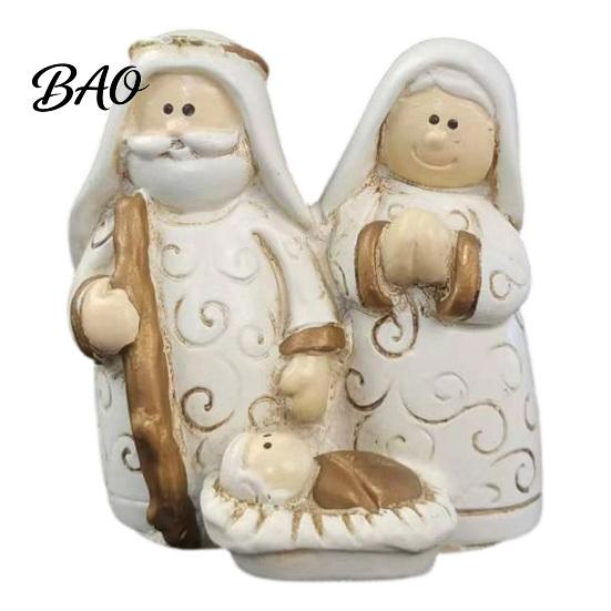 Miniature Christmas Character Sets Mini Resin Nativity Figurine for Desktop Decor, Holy Family Manger Christian Home Shelf Accents Scene Ornaments,