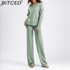 BITCED Fashion Set Women's Autumn and Winter Loose Casual Sweater Pullover Two-piece Set
