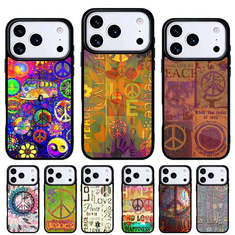 Hippy Hippie Psychedelic Art Peace Phone Case for iPhone 17 16 15 14 13 Pro Max Back Cover for 12 11 Pro Coque