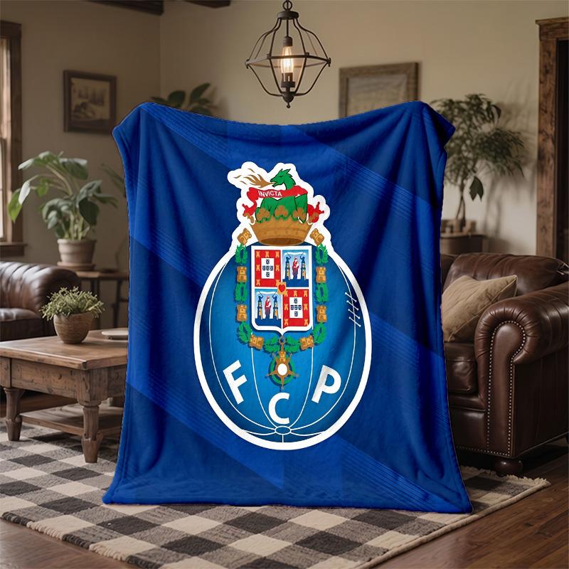 FC Porto Print Flannel Blanket Soft Warm Sofa Bed Throw Blanket For Home Office Bedroom