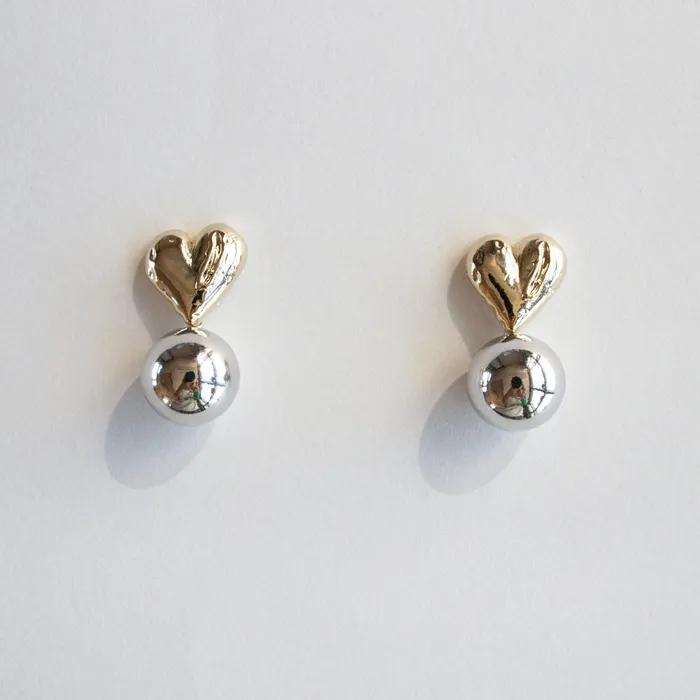 My heart combi earring