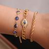 3 Pcs Turkey Lucky Evil Blue Eye Bracelet Set Metal Stackable Wristband Charm Chain For Women Men Jewelry Gifts Evil Eye Bracelet