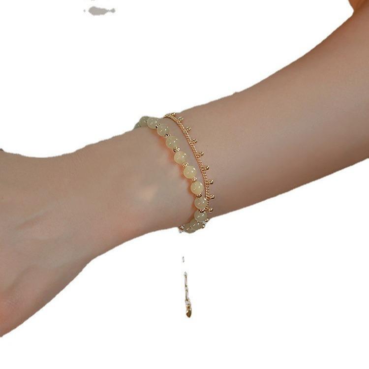 Princess on the Run*Natural Hetian Jade Bracelet, Niche Design, Fairy-Like, Original New Style Bracelet for Girls