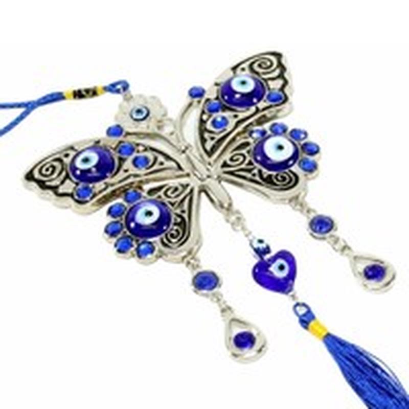 Butterfly Turkish Blue Glass Amulet Wall Hanging Home Decoration Lucky