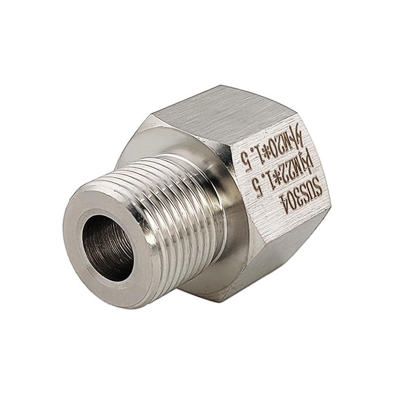 

Stainless Steel 304 Threaded Conversion Fitting, Female M22X1.5 to Male M20X1.5 Metric Reducer