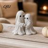 Warm Home Decoration Halloween Hugging Ghost Statue, Resin Table Ornament, Cute Healing Statue Figurine Desktop Decoration, Sculpture Art