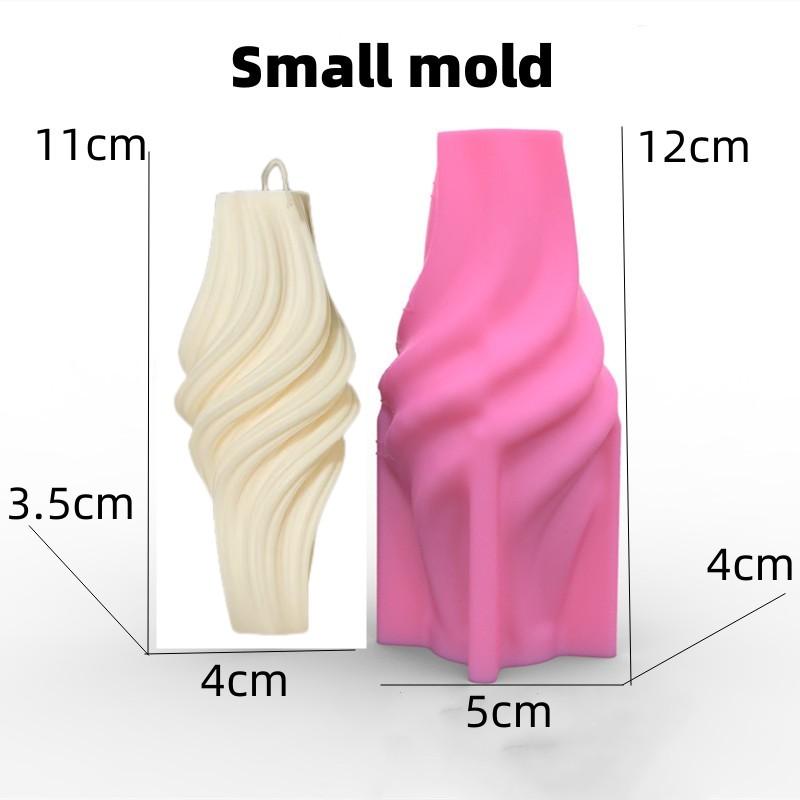 3D Pillar Swirl Candle Molds Wave Twirl Taper Spiral Silicone Mould Geometric Abstract Decorative Wavy Soy Wax Mold Clay Molds