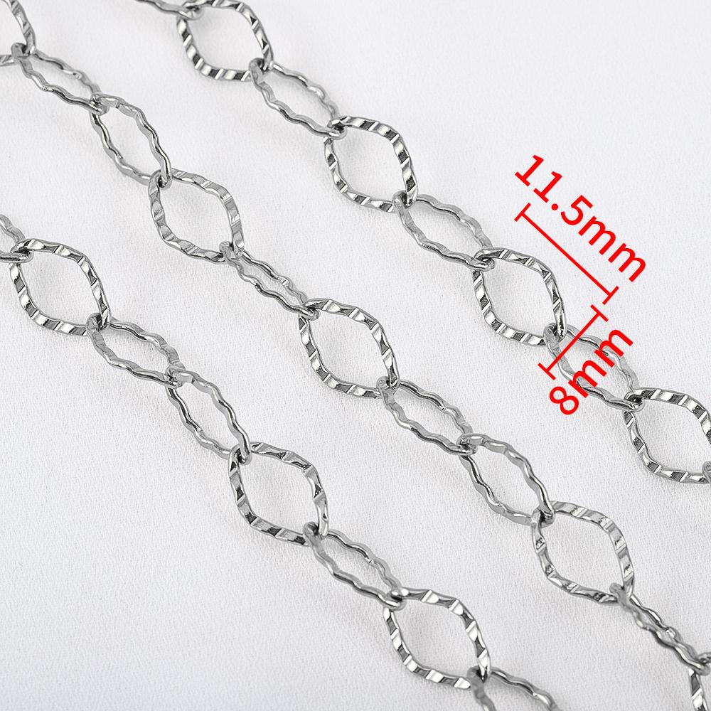 

1Meter 2Meter Embossing 304 Stainless Steel Oval Shape Handmade Chains for DIY Necklace Bracelets Jewelry Making Accessories 1meter