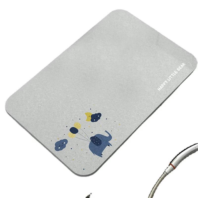 OEING Diatomaceous Earth Cute Bear Bathroom Mat
