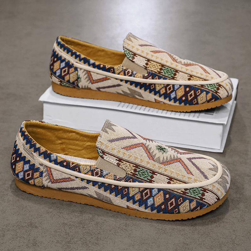 2024 New Summer Printing Pattern Loafers For Men Fashion Causal Flats Shoes Sports Walking Sneakers Zapatillas Hombre