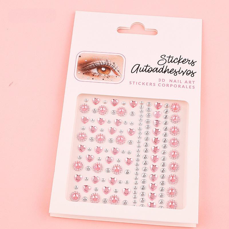 Diamond Eyebrow Tattoo Sticker Glitter Eyeliner Eyebrow Makeup Face Eyes Temporary Tattoo Rock Rhinestone 3D Eyeliner Stickers