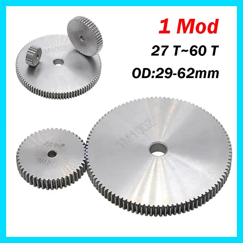 

1Pcs 1 Mod Spur Gears 45# Steel Thickness: 10mm Transmission Gear For CNC 27/28/29/30/31/32/35/36/40/45/50/60 Teeth 1M-27T