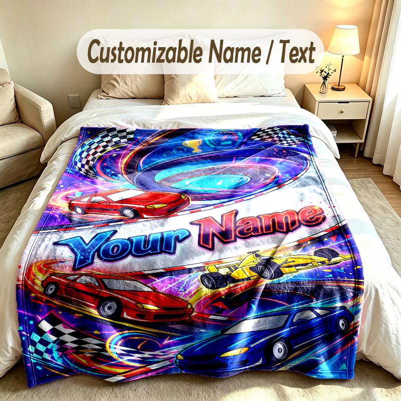 Fantasy Magic Theme Soft Blanket Personalized Custom Name Text Print Warm Blanket Home Sofa Bedroom Decor