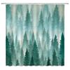 Green Tropical Plants Shower Curtain Bathroom Waterproof Polyester Shower Curtain Leaves Printing Curtains for Bathroom Shower