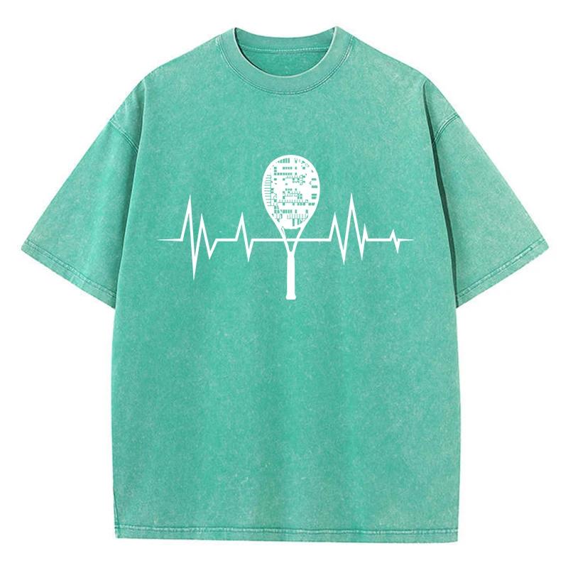 Women Electrogram Of Tennis Racket Print Tee Shirt Male Cotton Soft T Shirt Originality Breathable T-Shirts Clothes