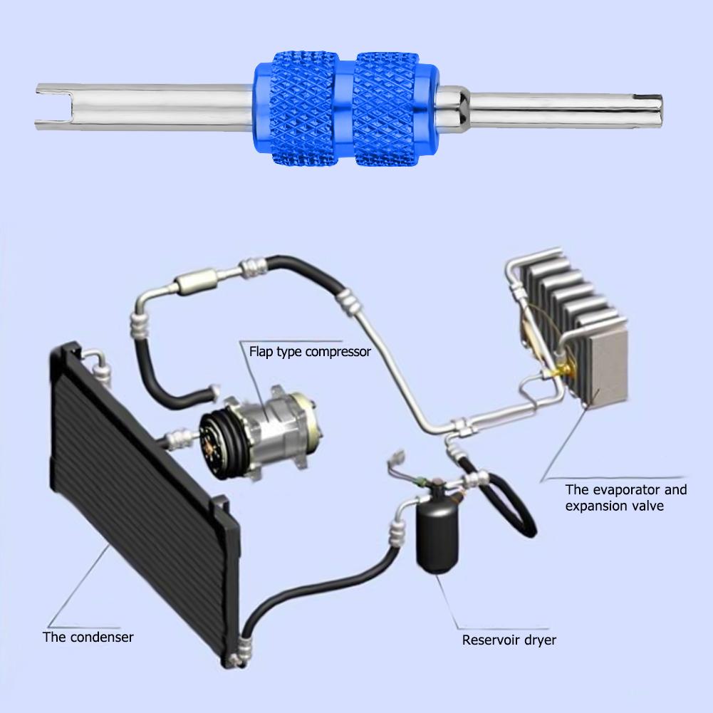2/1 Stück Auto-Klimaanlagen-Ventilschlüssel, Entfernungs-Installationswerkzeug, Korrosionsschutz-Ventilkern-Entferner-Werkzeuge für Auto-Klimaanlagen