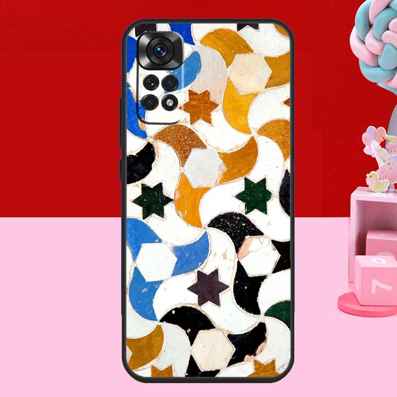 Moroccan Tile Case For Xiaomi Redmi Note 13 12 11 10 14 15 Pro Plus Redmi 15 C 14C 10C 12C 13C Soft Cover